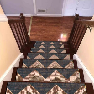 Kilim Design Stair Rug, Ethnic Pattern, Anti-Slip Carpet image 5