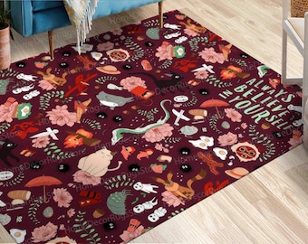 Anime Rug, Anime Characters Rug, Chenille Rug, Luxury Rug, Always Believe Yourself Rug, Trendy Rugs, Housewarming Gift Rug, Thick Rug,