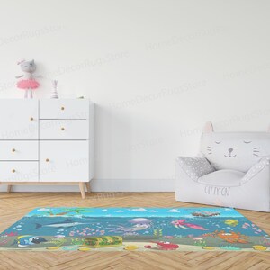 Gift Rug, Children Rugs, Dining Room Rugs, Kids Room Rugs, Cool Rugs, Undersea World Rug, Runner Rugs, Underwater Rug, Salon Decor Rug, imagen 6