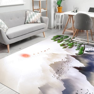 Farmhouse Rugs, Mountain Rugs, Stair Rug, Mountain View Rugs, View Rug, Indoor Rug, Large Rugs, Accent Rugs, Bathroom Rug, Bath Rugs,
