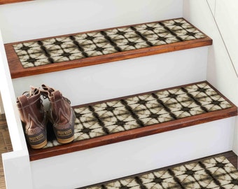 Geometric Pattern Rug, Brown Rugs, Green Rug, Modern Rug, Washable Stair Rug, Easy To Clean Rug, Accent Rug, Machine Washable Rug, Step Rug,
