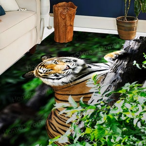 Wedding Rug, 3D Printed Rug, Step Rug, Personalized Gift, Wild Life Tiger Rugs, Tiger Rugs, Animal Rug, Large Rug, Car Mat, Loft Rug,