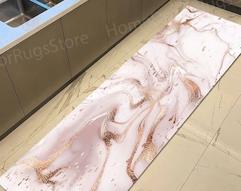 Easy To Clean Rug, Marble Rugs, White Marble Rugs, Personalizeds Rug, Golden Marble Rugs, Kitchen Rug, Non Slip Rug, Car Mat Rug, Runner Rug