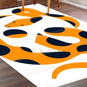 Snake Coiled Skull Rug, Orange Rug, Skull Rugs, Modern Rug, Wall Hanging Rug, Indoor Rug, Runner Rug, Door Mat, Bedroom Rug, Office Rug,