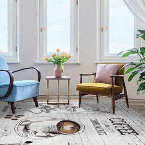 Kitchen Rug Modern Rugs, Popular Rug, Kitchen Rug, Coffee Rug, Pattern Rug, Large Rugs, Car Mat Rug, Coffee Lover Rug, Machine Washable Rug, image 2