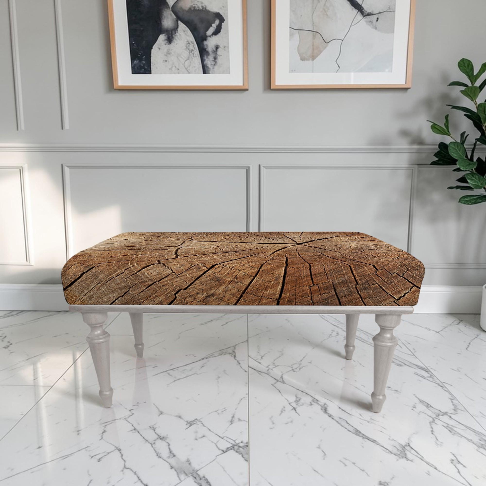 Bumpy Textured Bench Design Wood Textured Bench, Tree Ring Bench, Modern Bench, Living Room Bench ...