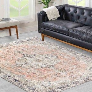 Chenille Rug, Oushak Rug, Accent Rug, Non-Slip Carpet Rugs, Medallion Rugs, Turkish Rug, Bohemian Rug, Housewarming Gift Rug, Home Decor,