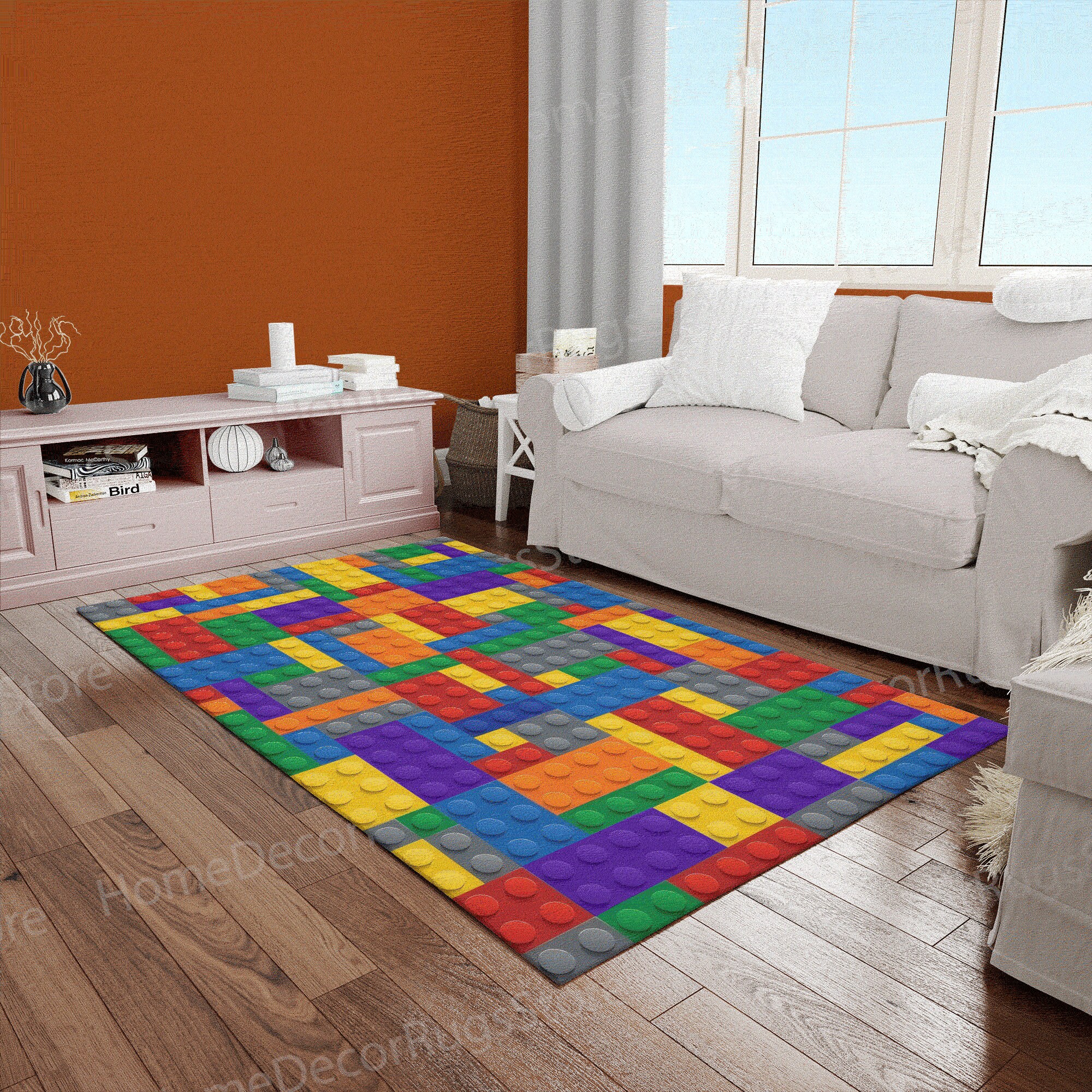 2x3 Rugs Color Blocks Colorful Building Blocks Rugs, Boy Room Rug, Game Room Rugs, Children ...