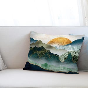 Blue Ridge Mountains Cushion Case, Abstract Mountain Cushion Cover, Modern Cushion Cover, Landscape Pillow Case, Accent Pillow,