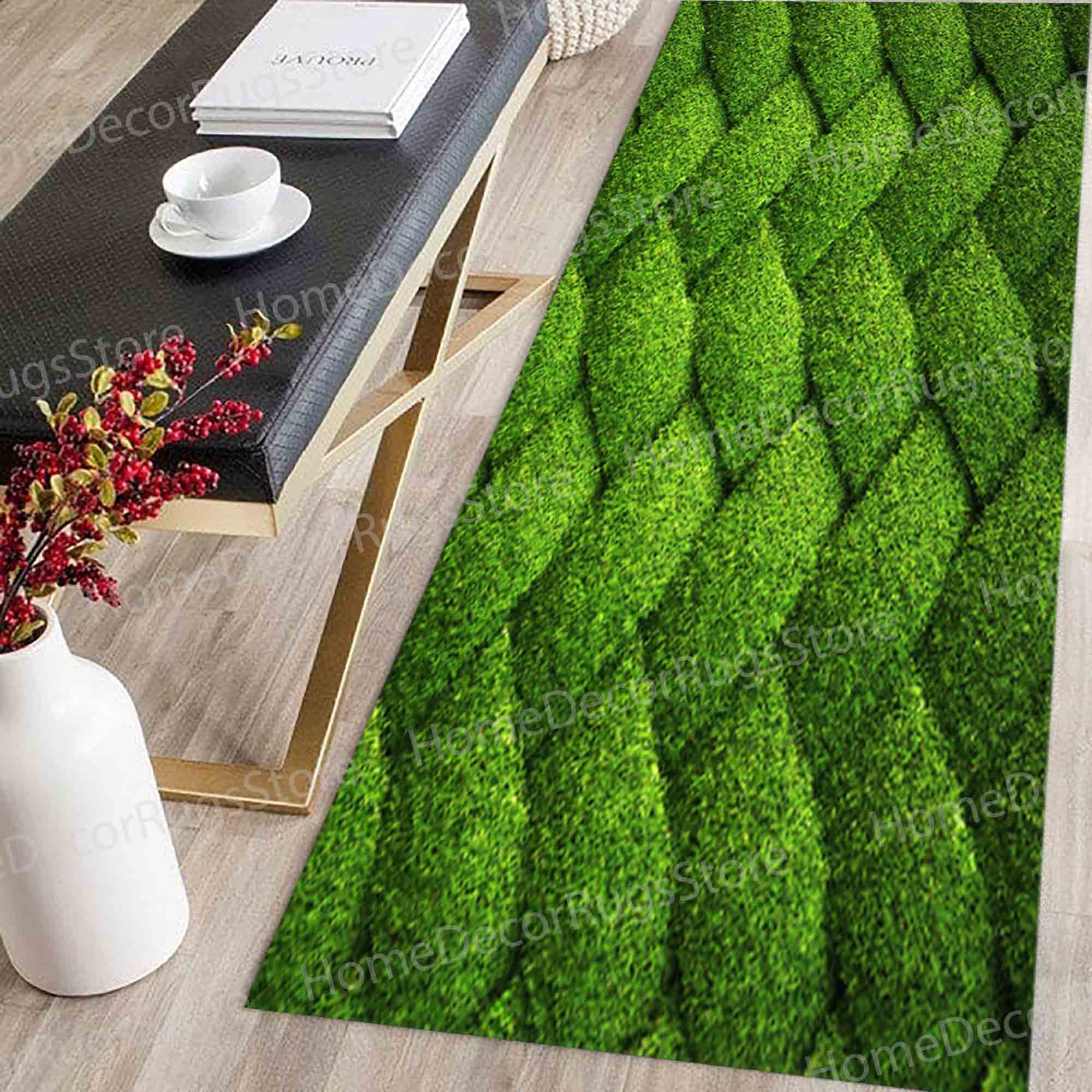 Grass Color Rug Green Grass Rugs, Green Rug, Trendy Rugs, Floral Rugs, Bathroom Rug ...