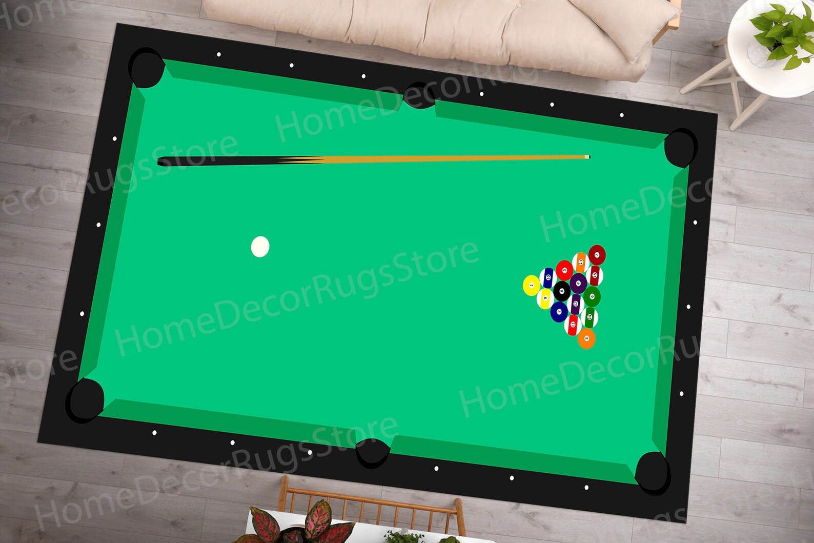 Billiards Rug, Game Room Rug, Billiards Club Rugs, Motivational Rug ...
