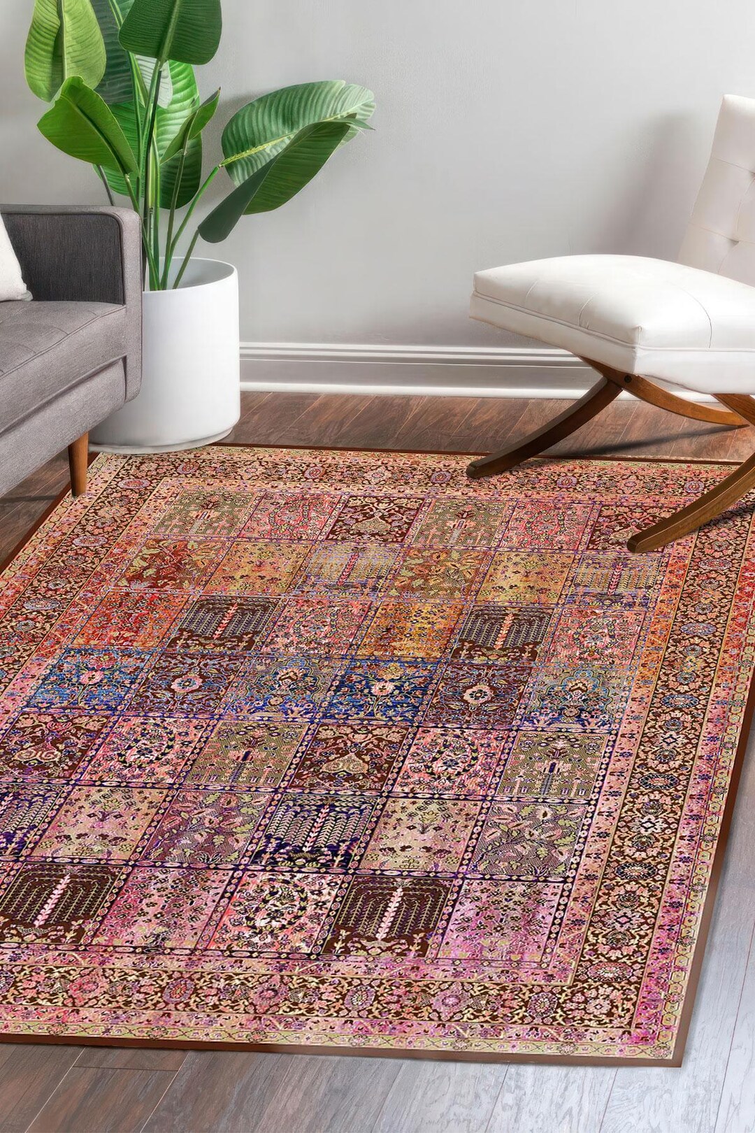 Brigid - Beige Rug, Small Persian Vintage - 5' x 3' rug mini kurdi ラグ・カーペット | Rugs Kuden ラグ・カーペット