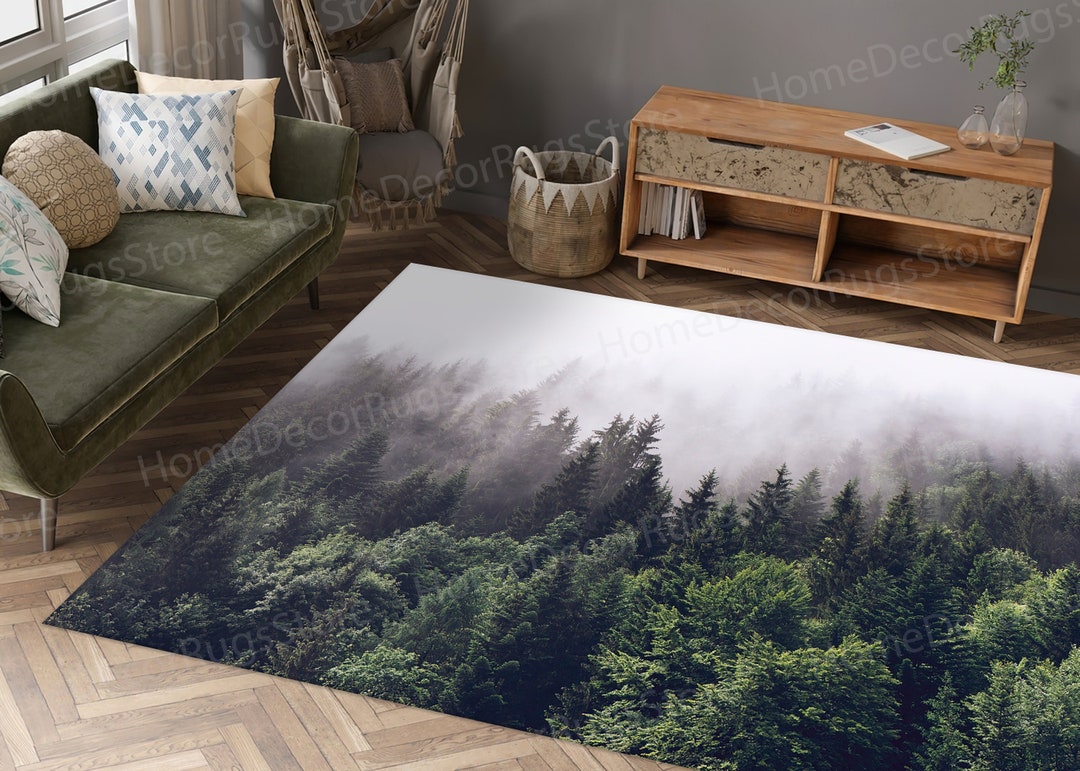 Farmhouse Rug, Misty Mountain View Rug, Entry Rug, View Rugs, Nature