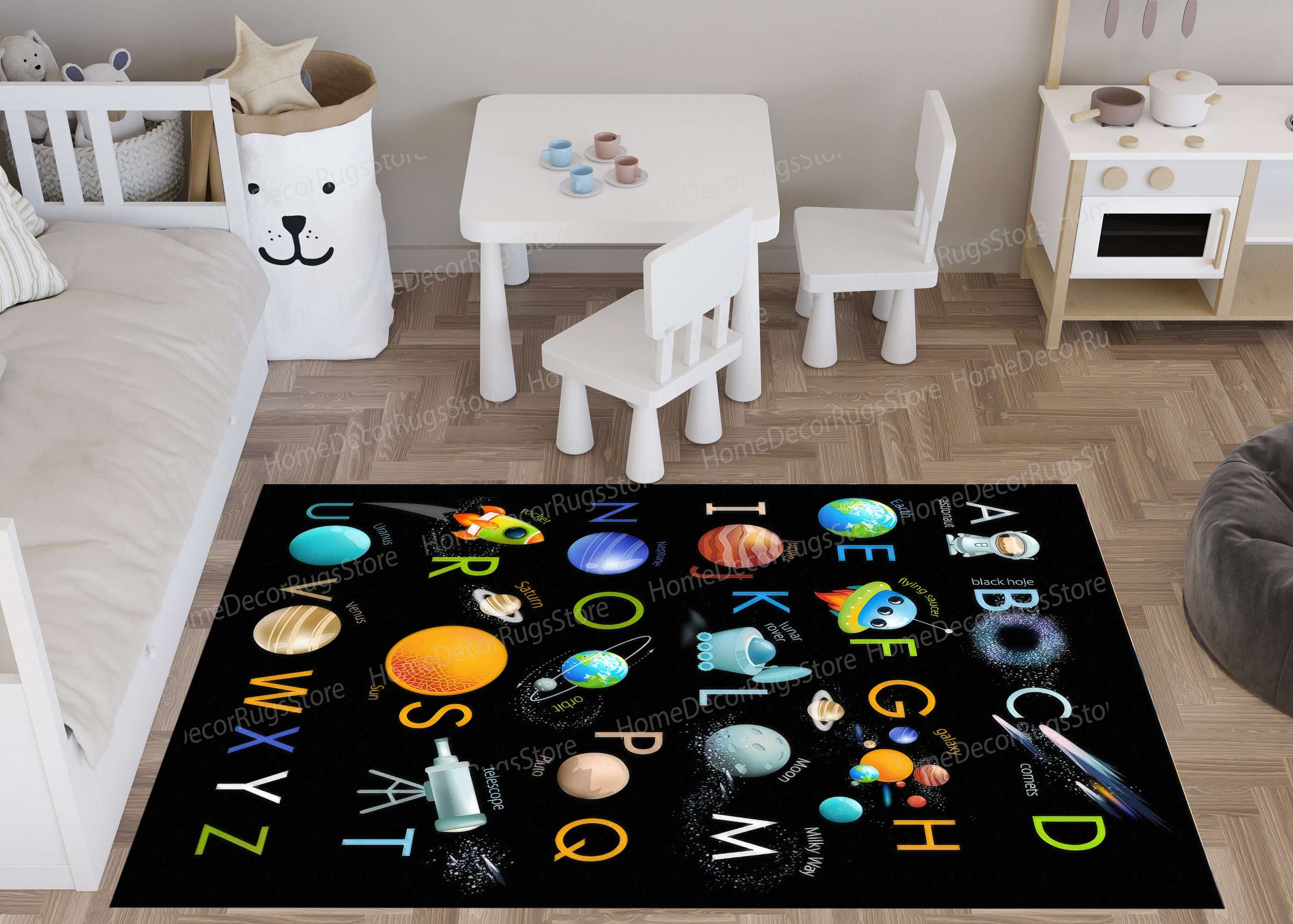 Vechiles Abc Rug Nursery Rug, Educational Rugs, Kids Room Rug, Office Decor Rugs ...
