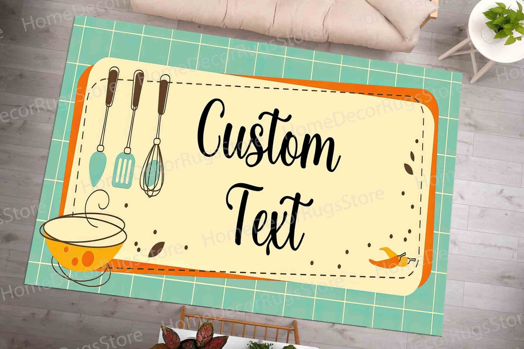Personalized Kitchen Rug, Kitchen Rugs, Personalized Rugs, Modern Rug ...