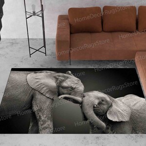Thin Rug, Pattern Rugs, Luxury Rug, Safari Rug, Animal Rug, Elephants Love Rug, Door Mat Rug, Soft Rug, Custom Rugs, Home Decor Rugs, image 3