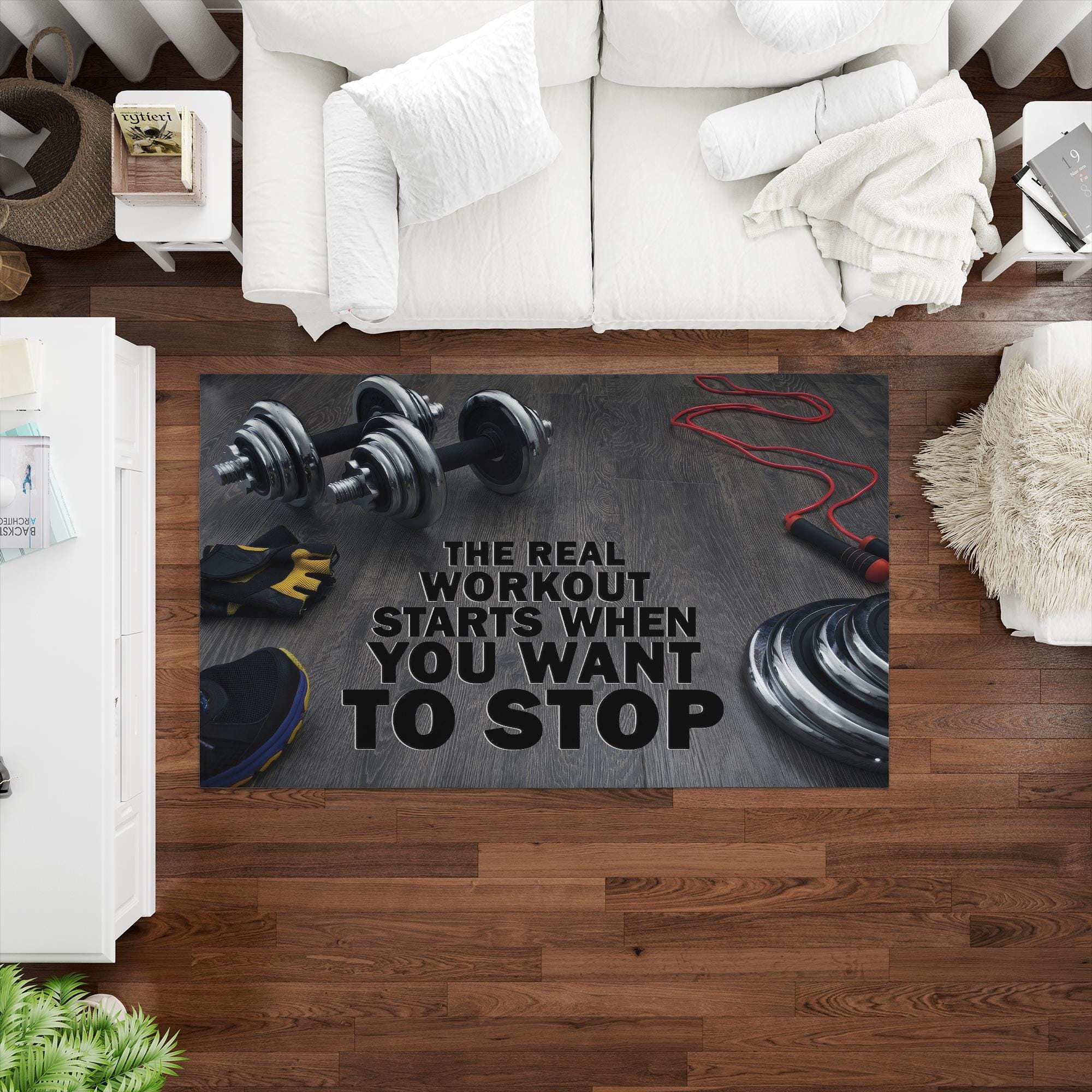 Gym Rug, Sports Rug, Workout Rug, Inspirational Rugs, Office Rug, Stair ...
