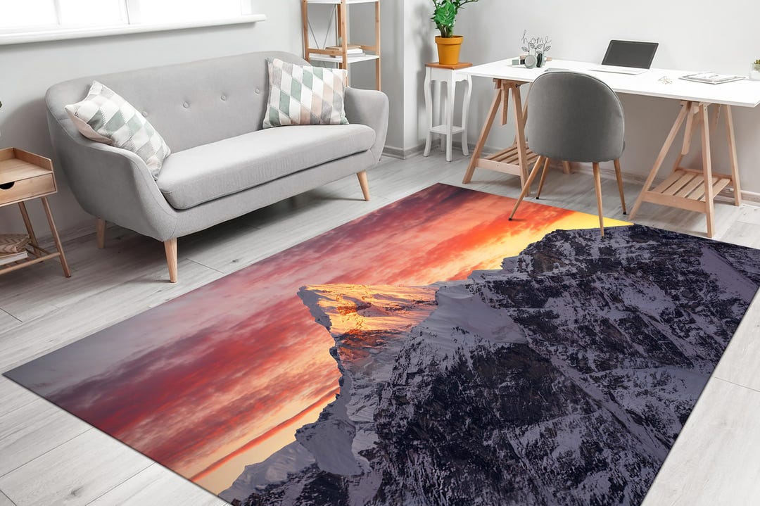 Everest Rugs Everest Landscape Rugs, Winter Rug, Snow Mountain Rugs, Landscape Rug ...