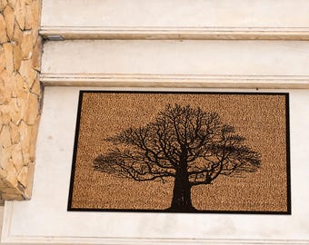 Tree Print, Printed Doormat, Printed Coir Mat, Easy To Clean Rug, Outdoor Doormat, Welcome Mat, Entryway Mat, Front Door Mat, Doorstep Mat,