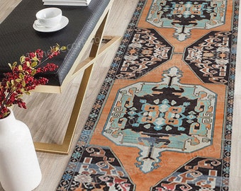 Orange Kilim Pattern Rug, Navajo Rugs, Aztec Rug, Oriental Rug, Turkish Rug, Area Rug, Saloon Rug, Runner Rug, Kilim Design Rug, Home Decor,