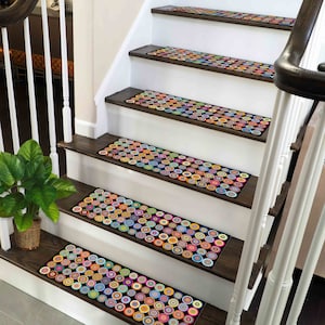 Colorful Step Rug, Summer Rug, Funny Rug, Modern Rugs, Washable Stair Rug, Luxury Rugs, Easy To Clean Rug, Popular Rug, Stair Treads Rug,