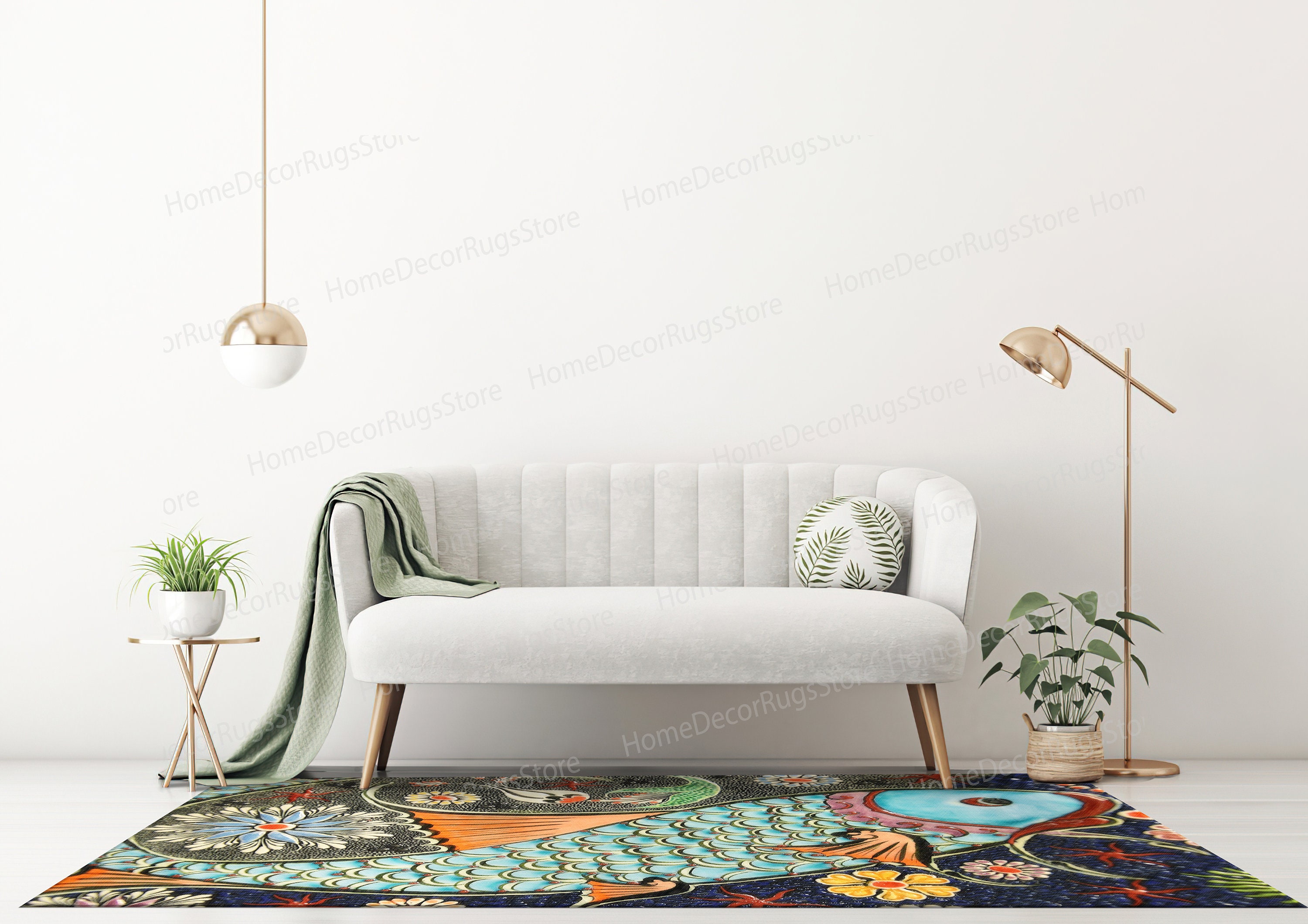 Mosaic Fish Effect Rugs, Ceramic Fish Rug, Office Decor Rugs, Step Rugs ...
