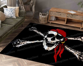 Floor Rug, Salon Decor Rug, Step Rug, Man Cave Rug, Pirate Flag Rugs, Wedding Rugs, Modern Rug, Small Rugs, Red Rug, Thick Rug, Black Rug,