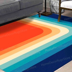 Mid Century Rugs, Accent Rugs, Modern Rug, Modern Pattern Rug, Colorful Rugs, Living Room Rug, Anti-Slip Carpet Rugs, Minimal Rugs, Bild 2