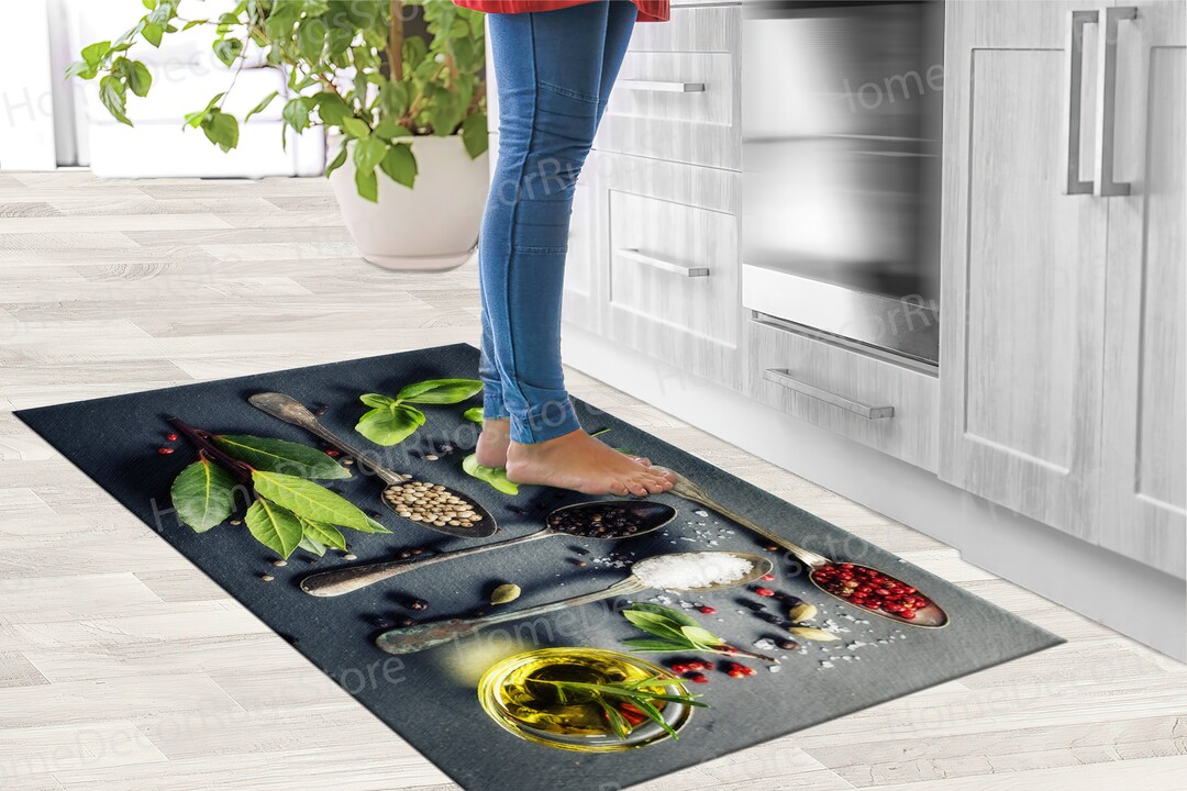 Spice Rug Herbs and Spices Rugs, Front Door Rug, Salon Rug, Kitchen Rug, Modern ...