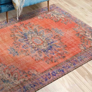 Orange Rugs, Medallion Rug, Purple Rugs, Bohemian Rugs, Turkish Rug, Outdoor Rug, Gift For Him, Hallway Rug, Dining Room Rug, Cool Rug,