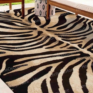 Zebra Rug, Zebra Pattern Rug, Abstract Rug, Modern Rugs, Luxury Rug, Gift For Him, Gift For The Home, Door Mat, Salon Decor Rug, Home Decor,