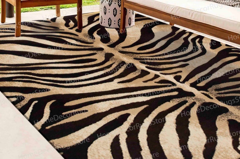 Zebra Rug, Zebra Pattern Rug, Abstract Rug, Modern Rugs, Luxury Rug, Gift For Him, Gift For The Home, Door Mat, Salon Decor Rug, Home Decor, image 1