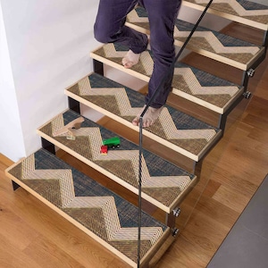 Kilim Design Stair Rug, Ethnic Pattern, Anti-Slip Carpet image 6