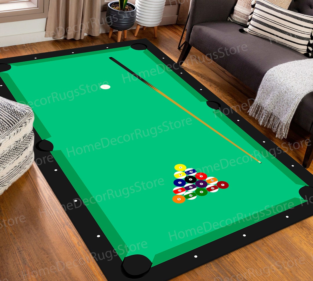 Billiards Rug, Game Room Rug, Billiards Club Rugs, Motivational Rug ...
