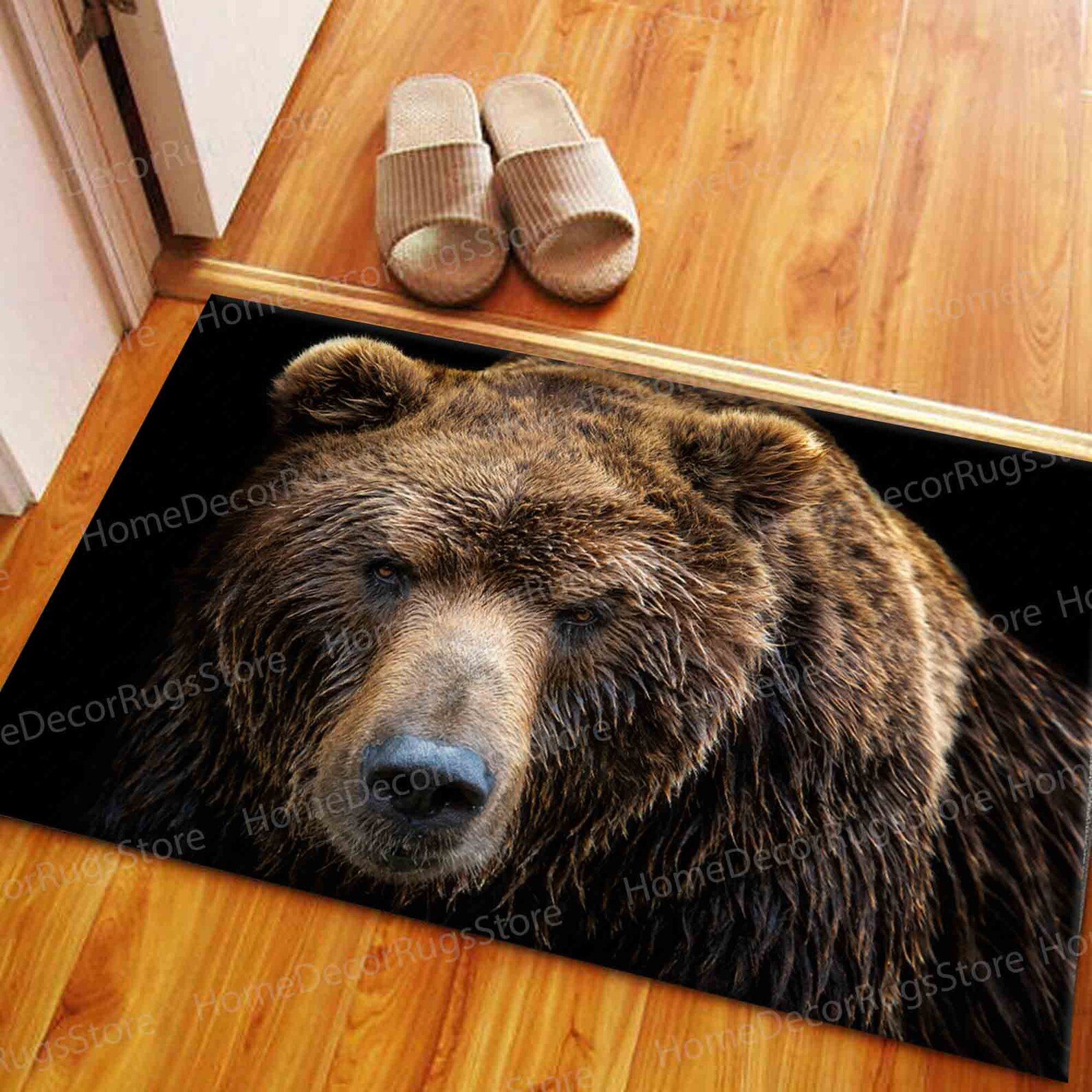 Brown Bear Rug, Animal Rug, Office Decor Rug, Decorative Rug, Front ...