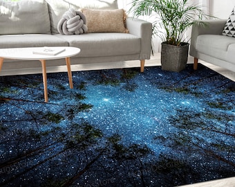 Pattern Rugs, Farmhouse Rugs, View Rugs, Night Sky Rugs, Soft Rugs, Beautiful Starry Sky Rugs, Thin Rug, Forest Landscape Rugs, Stair Rug,