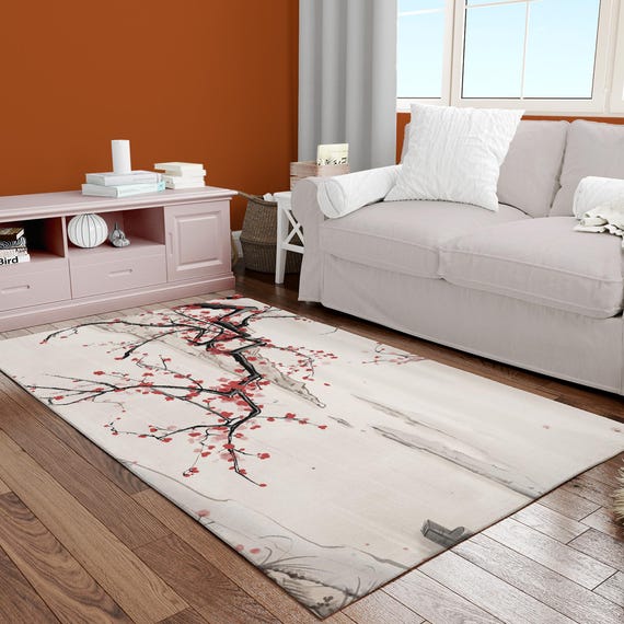 Sakura Bonsai Tree Rug, Modern Rug, Minimal Rug, Tree Rug, Reproduction  Rugs, Area Rug, Lounge Rug, Door Mat, Office Rug, Bathroom Rug,