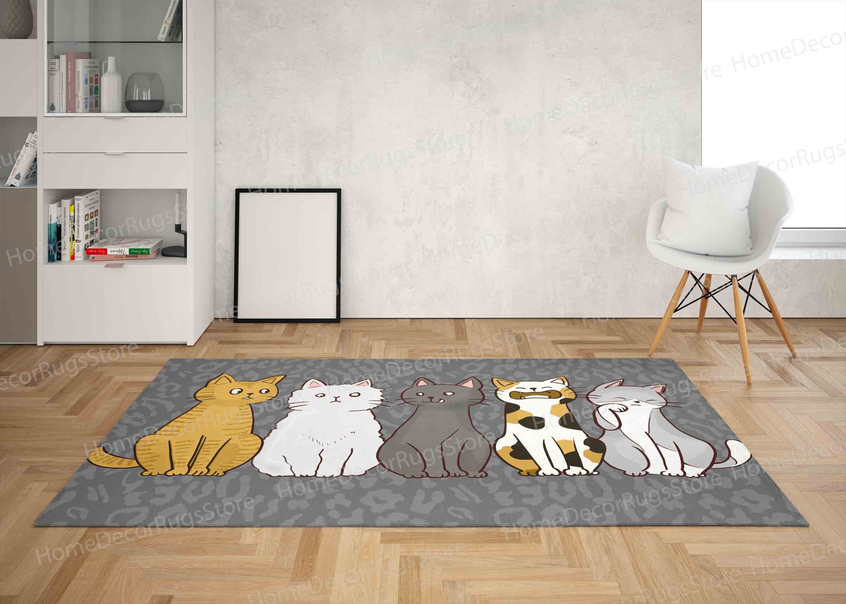 Cute Rug, Anti-slip Carpet Rug, Cats Rug, Animal Rug, Cat Rug, Office ...
