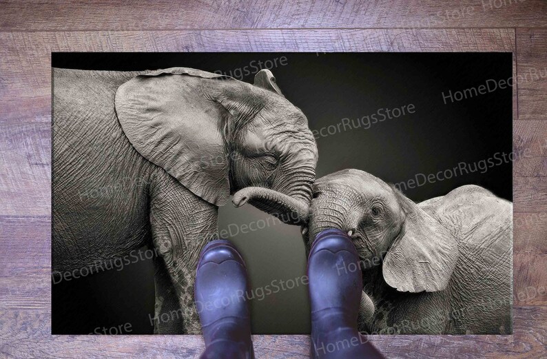 Thin Rug, Pattern Rugs, Luxury Rug, Safari Rug, Animal Rug, Elephants Love Rug, Door Mat Rug, Soft Rug, Custom Rugs, Home Decor Rugs, image 7