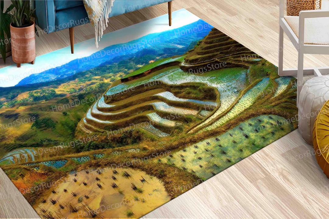 Landscape Rug, Famous Places Rugs, Banaue Rice Terraces Philippines