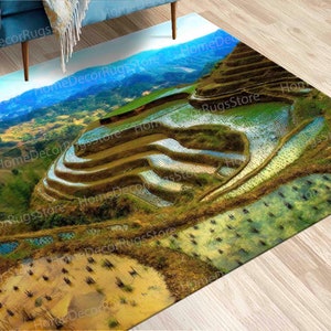 Landscape Rug, Famous Places Rugs, Banaue Rice Terraces Philippines Rugs, Door Mat Rugs, Nature View Rugs, Outdoor Rugs, Farmhouse Rug,