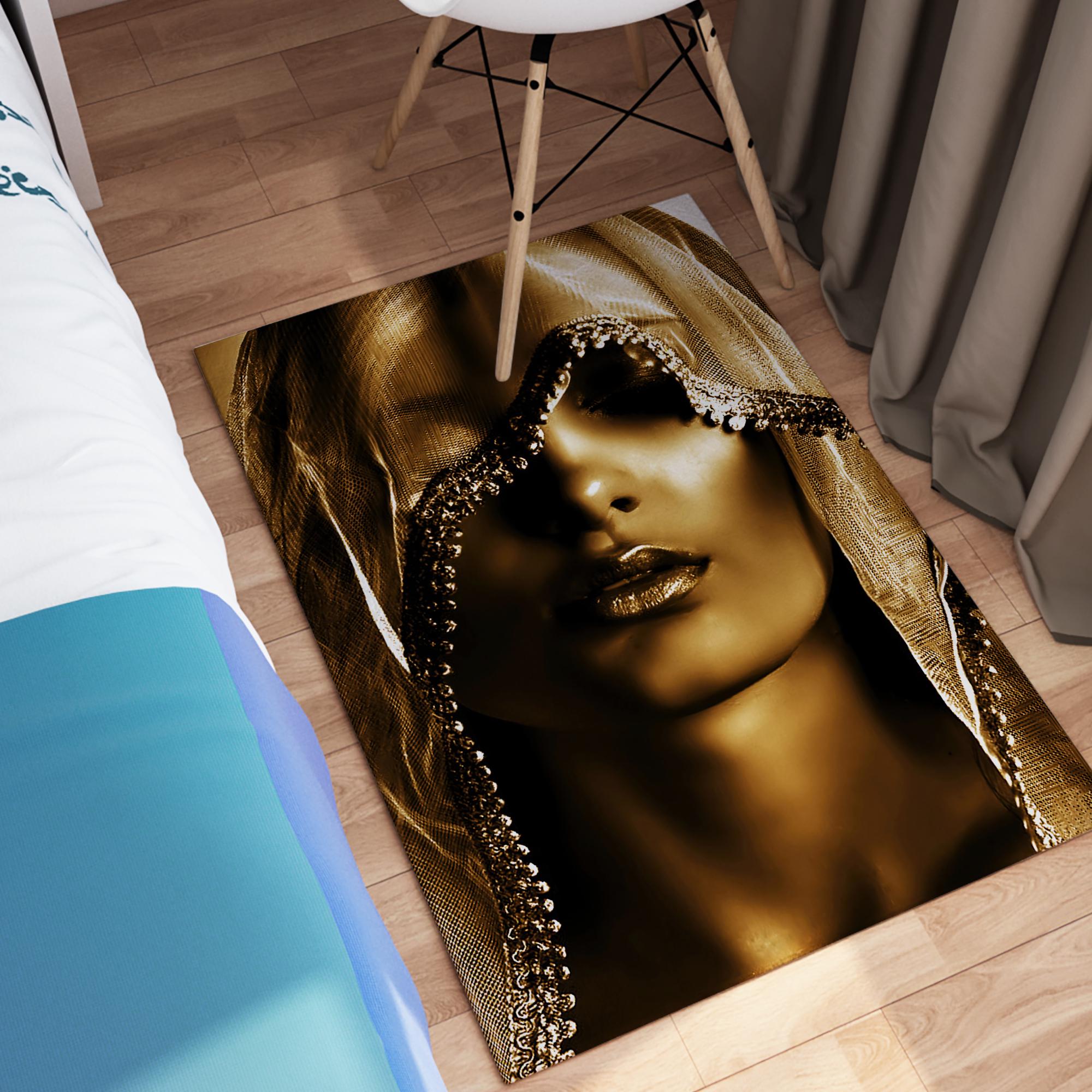 Fashion Rug Golden Woman Portrait Rugs, Golden Rugs, Fashion Rug, Modern Rugs ...