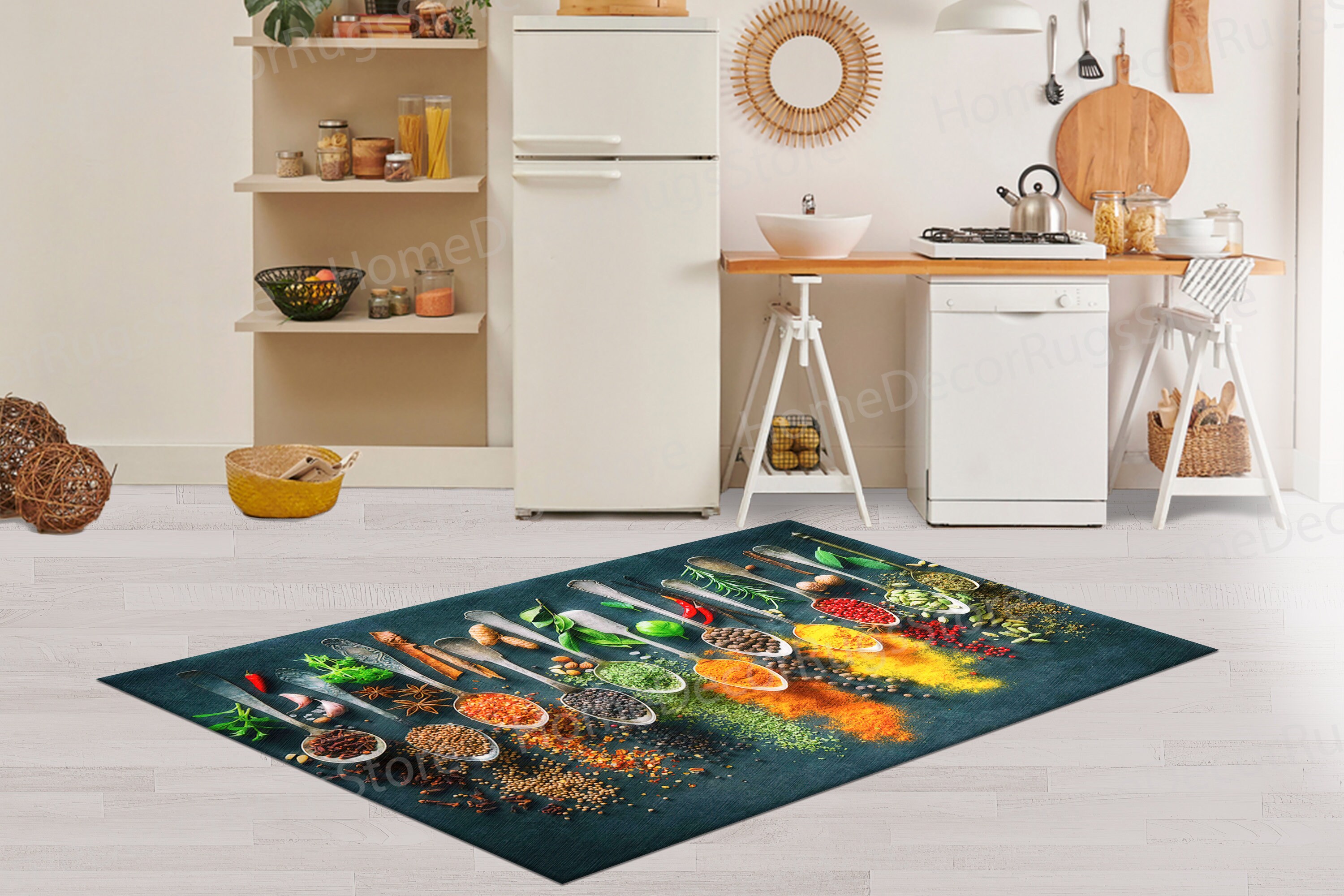 Spice Rug Salon Decor Rug, Spices Kitchen Rug, Food Rugs, Saloon Rug, Kitchen ...