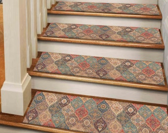 Ethnic Pattern Rug, Red Rugs, Kilim Design Rugs, Modern Rugs, Machine Washable Rug, Stair Treads Rug, Easy To Clean Gift, Stair Step Rugs,