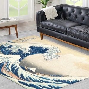 Car Mat, Living Room Rug, Door Mat, Gift Rug, Wave Landscape Rug, The Great Wave Rugs, View Rugs, Bedroom Rug, Bath Rug, Indoor Rug,