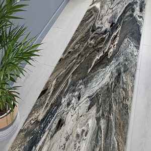 Trendy Rug, Alcohol Ink Rug, Gray Marble Rugs, Custom Rugs, Black And Gray Stone Rugs, Front Door Rugs, Modern Rugs, Personalizeds Rug,