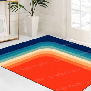 Mid Century Rugs, Accent Rugs, Modern Rug, Modern Pattern Rug, Colorful Rugs, Living Room Rug, Anti-Slip Carpet Rugs, Minimal Rugs, Bild 3