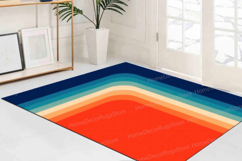 Mid Century Rugs, Accent Rugs, Modern Rug, Modern Pattern Rug, Colorful Rugs, Living Room Rug, Anti-Slip Carpet Rugs, Minimal Rugs, Bild 3