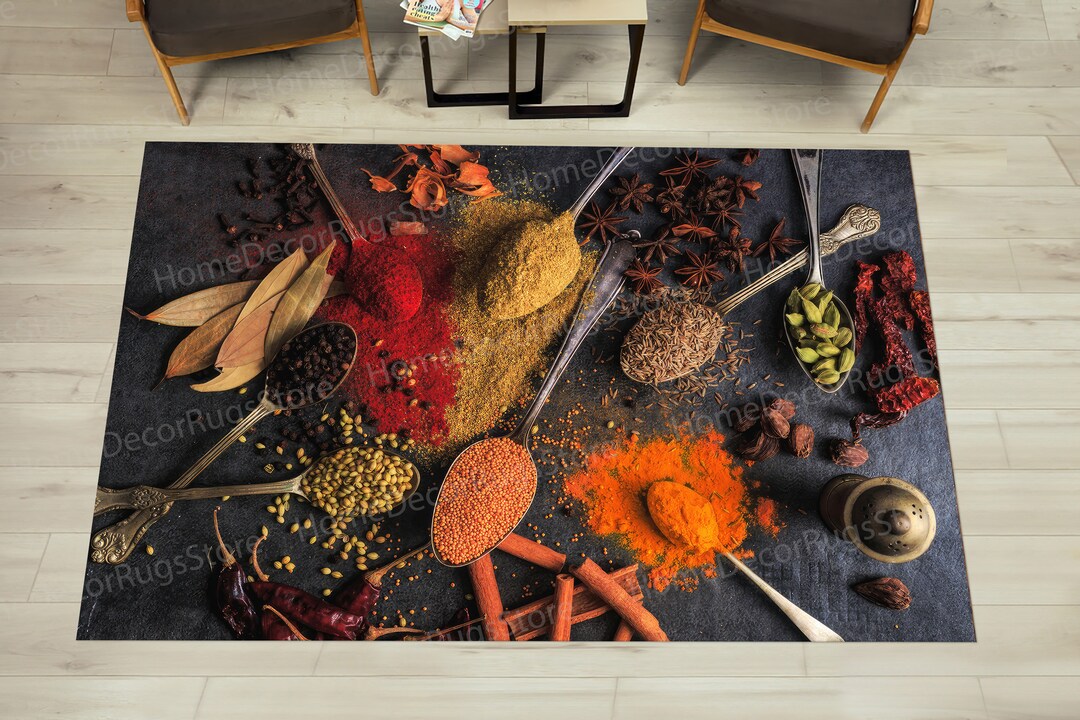 Spice Rug Spices Rug, Kitchen Rugs, Colorful Rug, Modern Rug, Indoor Rug, Saloon ...