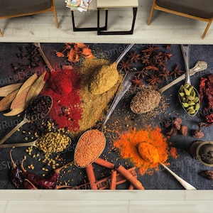 Spices Rug, Kitchen Rugs, Colorful Rug, Modern Rug, Indoor Rug, Saloon Rug, Front Door Rug, Living Room Rug, Bedroom Rug, Non Slip Rug,